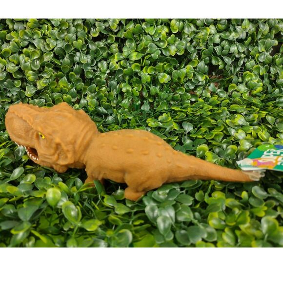 Tyrannosaurus Rex Dinosaur Squishy Toy Figure Squeezable T-Rex Dino Sand Brown - Picture 14 of 15